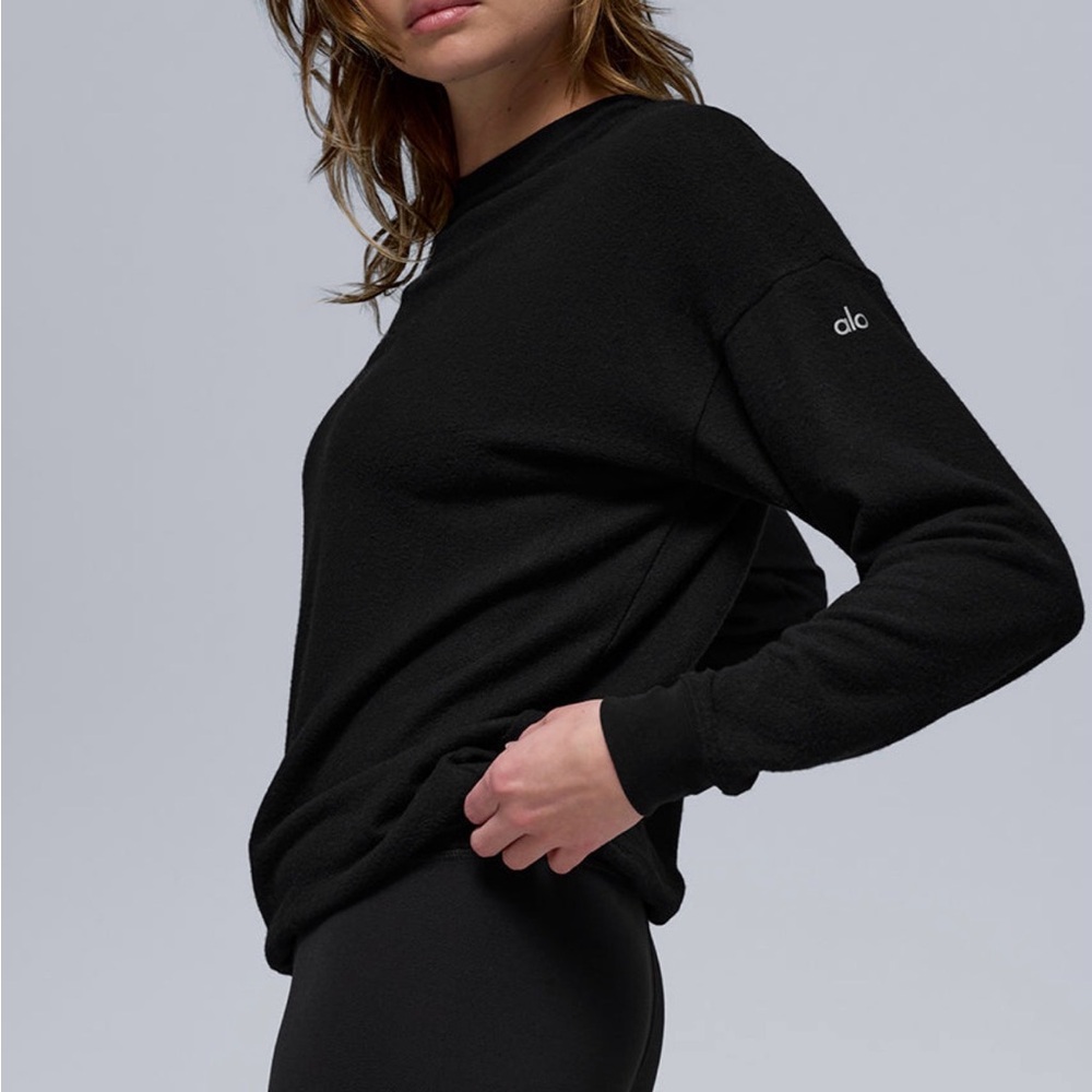Alo Soho Pullover Black Long Sleeve Top